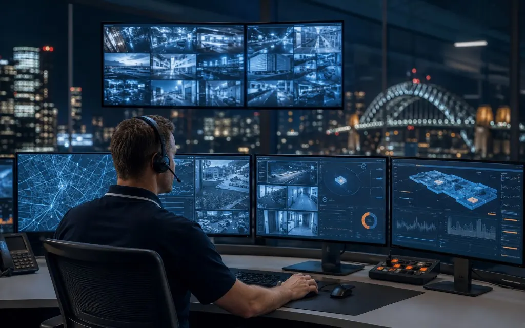 Alarm monitoring linked to a response plan